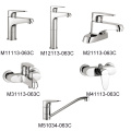 Faucet with chrome plated and 35mm ceramic cartridge for kitchen sink use